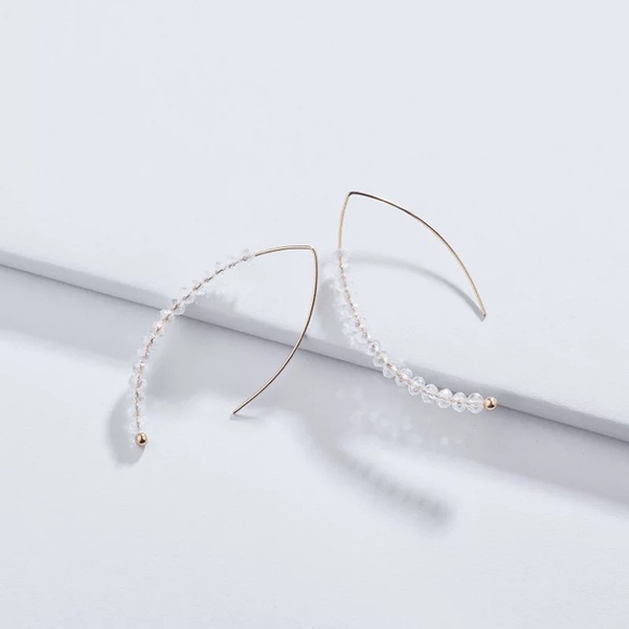 Jewelry - 🔴 5/$20 Clear / gold french wire beaded earrings